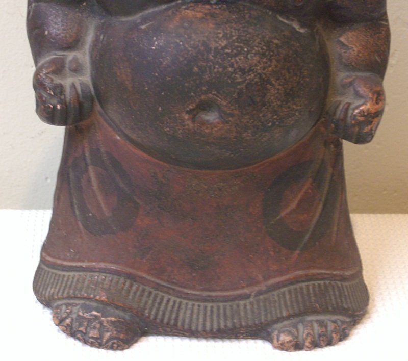 Antique Japanese Clay Fushimi Sumo Doll, C. 1930