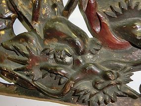 Antique Japanese Buddhist Temple Dragon Carving C.1890
