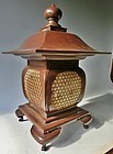 Antique Japanese Bronze C.1935 Oil Lamp
