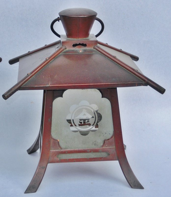 Antique Japanese Pair Copper Lanterns C.1940