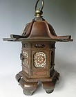 Antique Japanese Bronze Early Meiji Period Bronze Lantern Dated C.1872