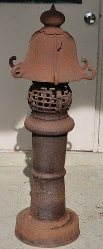 Antique Japanese Iron Standing Garden Lantern C.1920