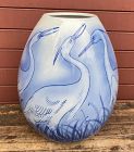 Japanese Antique Egret Porcelain Vase