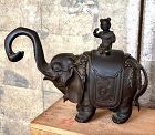Antique Japanese Bronze Elephant Koro Incense Burner