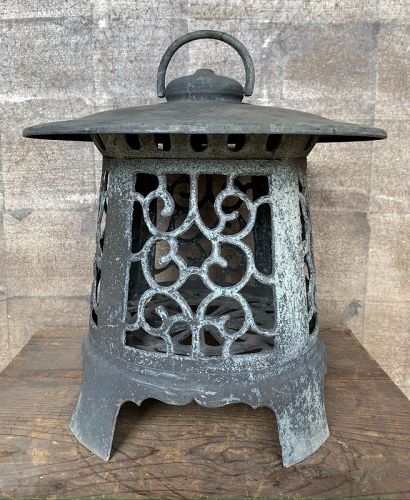 Antique Japanese Bronze Hanging Lantern C.1920