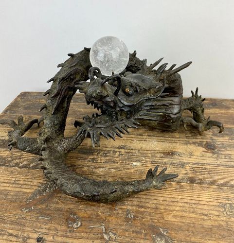 Antique Japanese Bronze Dragon, C.1920