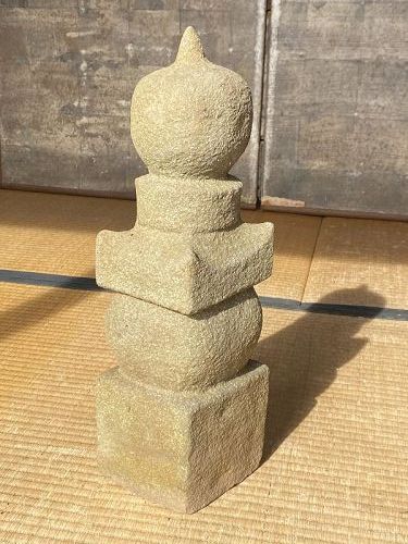 Antique Japanese Granite Gorinto Stone Stupa