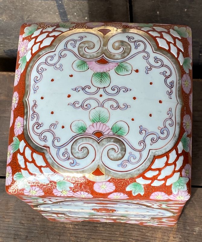 Antique Japanese Imari Ceramic Jubako Bento Box