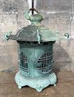 Antique Japanese Bronze Hanging Lantern Ca. 1920