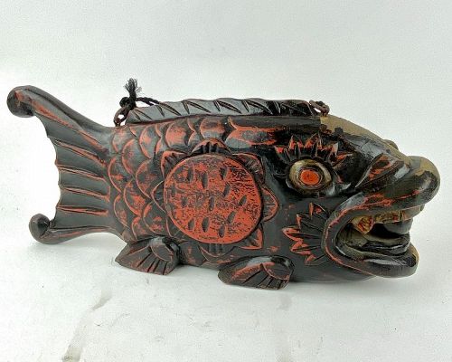 Antique Japanese Zen Temple Fish Gong