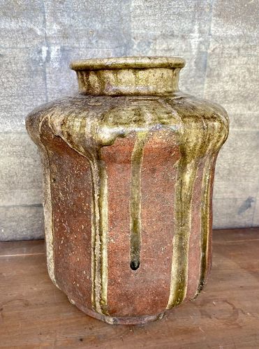 Antique Japanese Meiji Period Tamba Sembei Jar