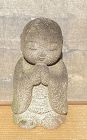 Antique Japanese Stone Jizo Praying Buddha