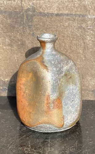 Antique Japanese Shigaraki Ceramic Tokkuri Sake Pourer