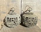 Antique Japanese  Early Showa Pair Bronze Hanging Lanterns