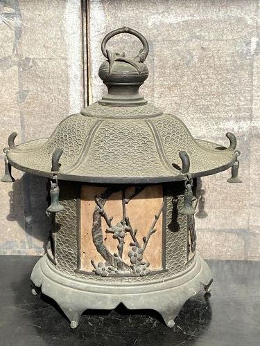 Antique Japanese Bronze Hanging Lantern