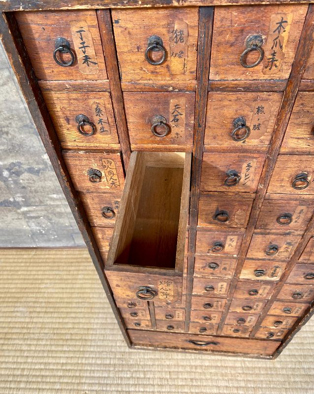 Antique Japanese Meiji Period Herbal Apothecary Chest