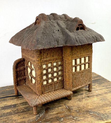Antique Japanese Iron Tea Hut Lantern