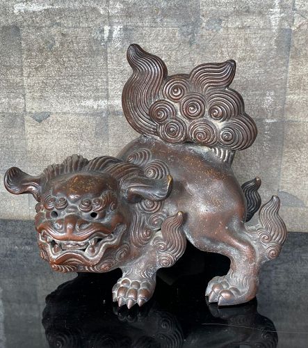 Antique Japanese Bizen Kiln Ceramic Shishi Fu-dog