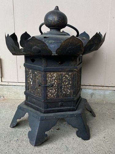 Antique Japanese Edo Period Ca. 1659 Large Bronze Shrine Lantern