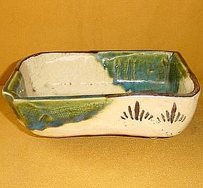 Rare Antique Japanese Edo Oribe Dish Set c.1830