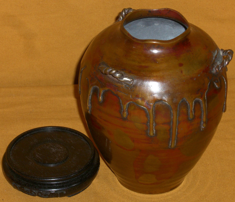 Japanese Antique Taisho Period C.1915 Bronze  Vase