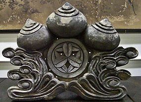 Stunning Antique Japanese Temple Gable Roof Tile