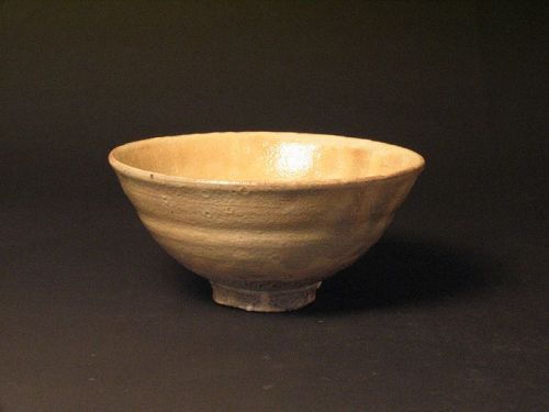 White slip chawan created by Sadamitsu Sugimoto,the great master hand