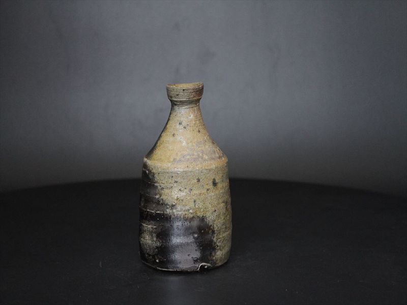 Karatsu ashes covered sake bottle  by popular potter Dohei Fujinoki