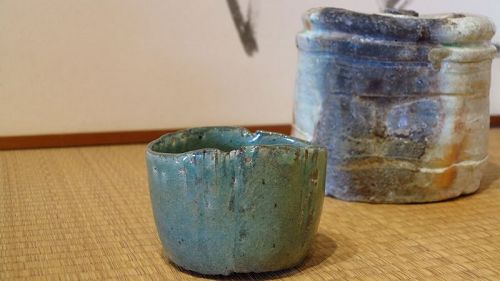 Great Master Sadamitsu Sugimoto new work Celadon Chawan Koetsu style