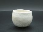 White raku guinomi sake cup by the Great master Sadamitsu Sugimoto