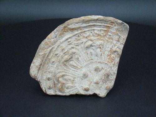 Very rare 8th century Asuka period, Fragment of roof tile