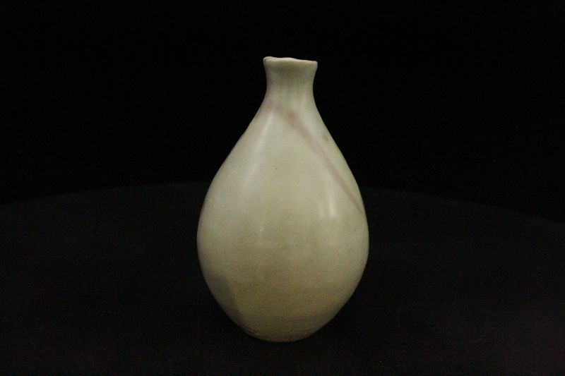 Celadon "Tokkuri" sake bottle by great master Sadamitsu Sugimoto