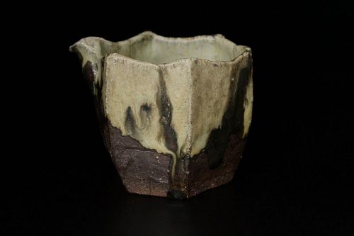 Chosen-karatsu glaze  Pouring ripped bowl by the expert Dohei Fujinoki