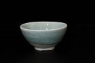 Celadon "Ice crack" guinomi sake cup by Master Sadamitsu Sugimoto