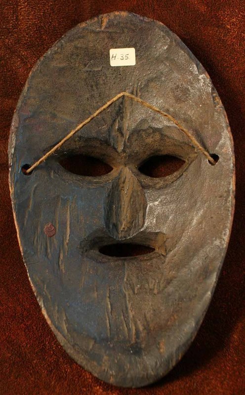 Nepalese Rai Tribe Mask with Red Pigment