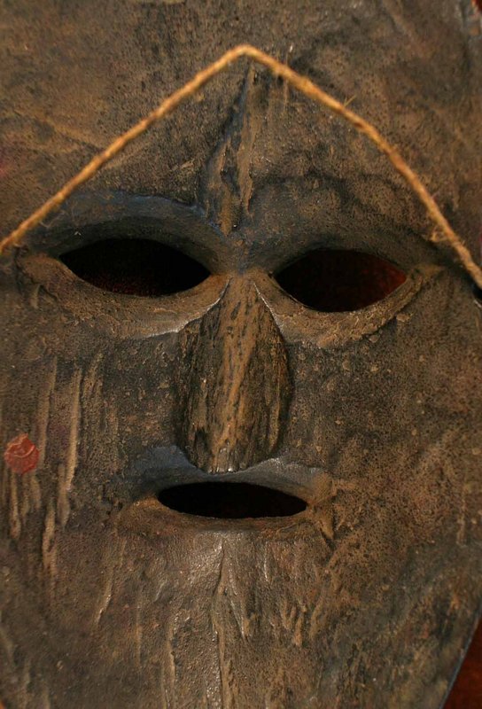 Nepalese Rai Tribe Mask with Red Pigment