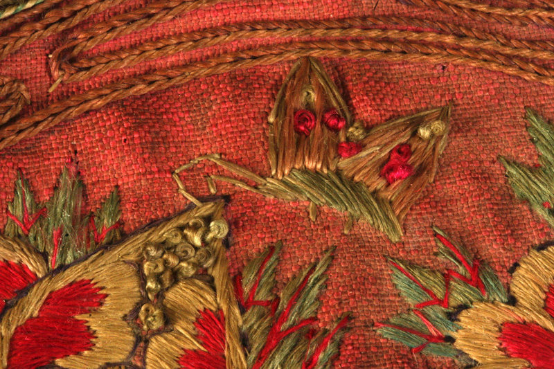 Oldest Korean Embroidery, Fine Pillow Ends w/ Peonies and Butterflies