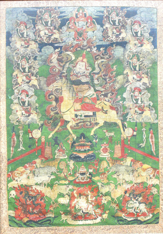 18th Century Mongolian Thangka of a Guardian Deity