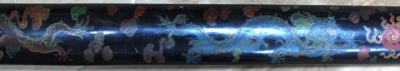 Large Korean Antique Lacquered Sword with Dragons