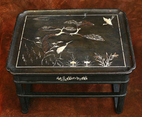 Very Rare Korean Black Lacquered Mother of Pearl Soban Table
