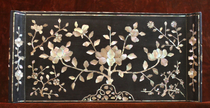 Black Lacquered Mother of Pearl Table