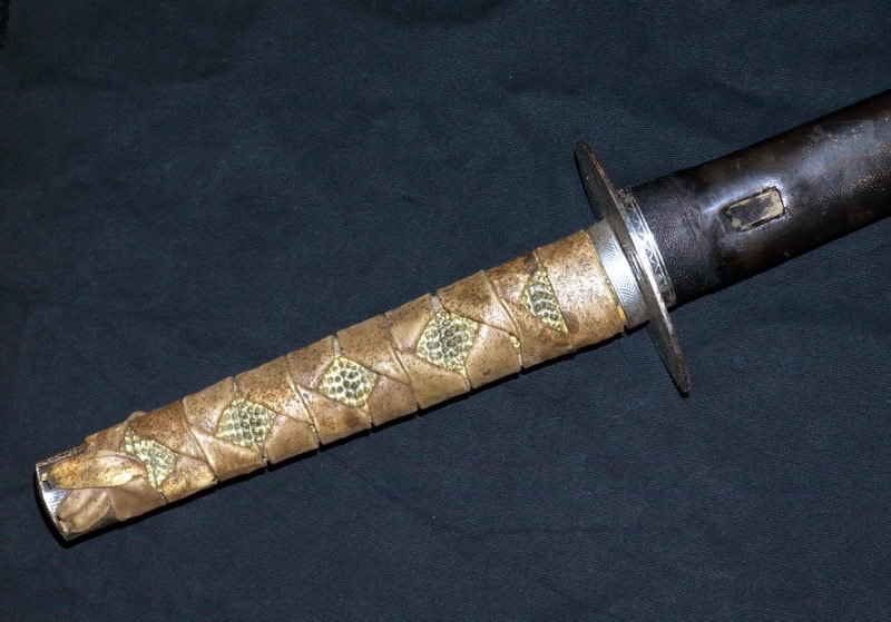 Large 19th Century Sharkskin Sword with Silver Overlay