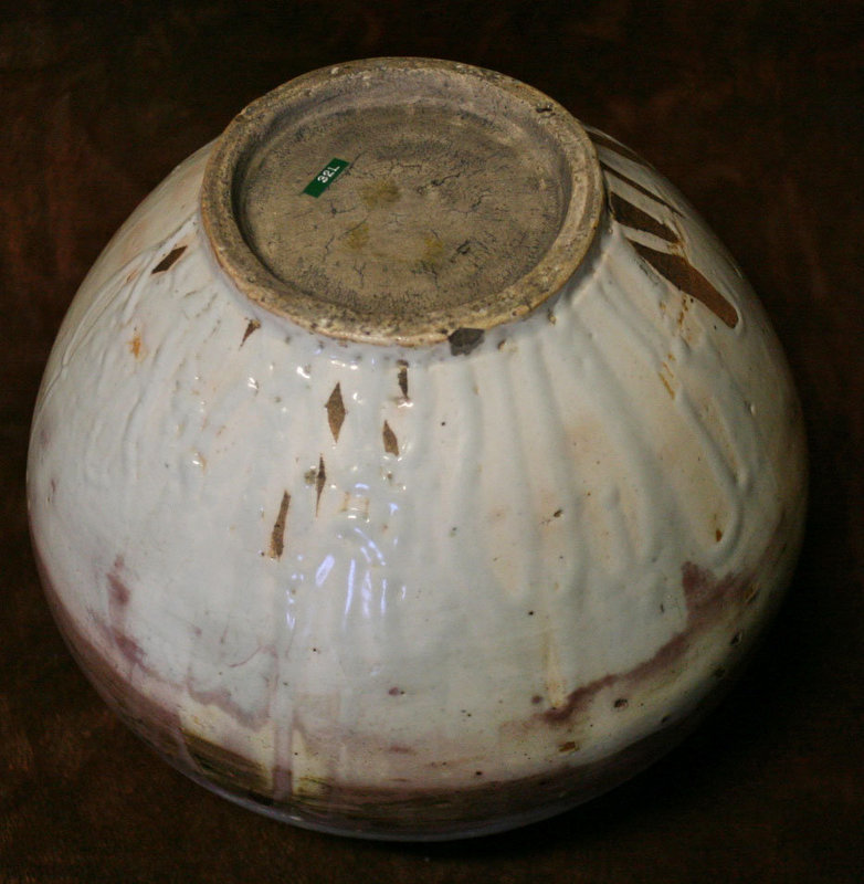 Unique and Rare Red, Brown and White Porcelain Jar