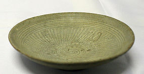 Hand and Stamp Inlaid 15th Century Buncheong Bowl