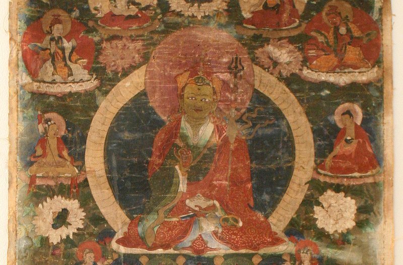 Early 18th Century Bhutanese Thangka of Padmasambhava