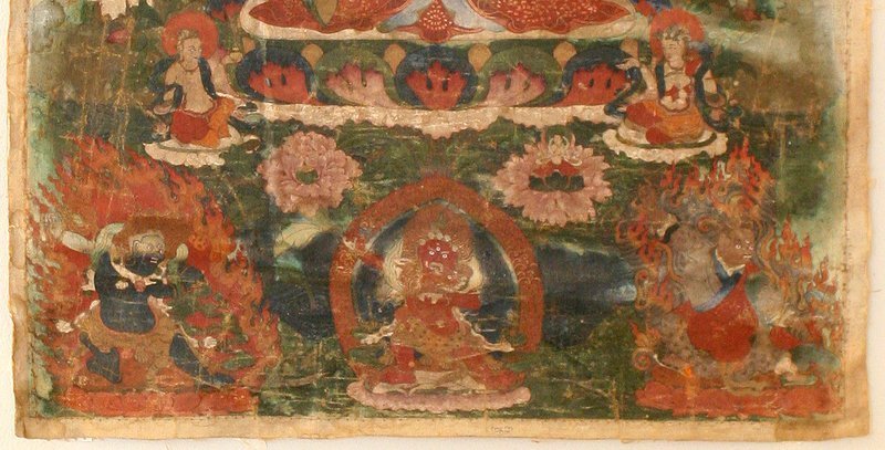 Early 18th Century Bhutanese Thangka of Padmasambhava