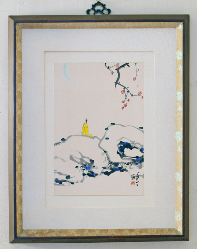 Park No Soo 1927-2013 Painting of Scholar Under Moonlit Plum Blossoms
