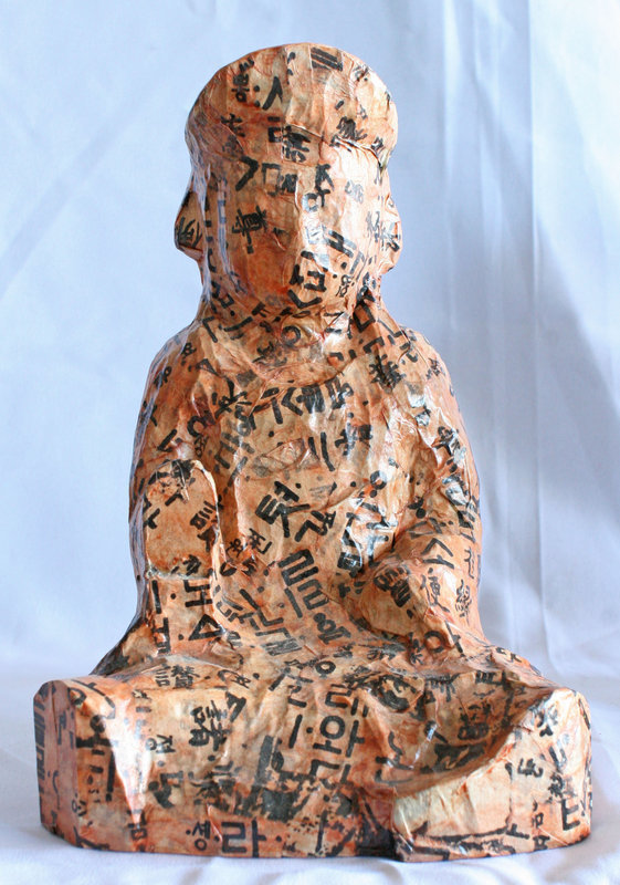 Bodhisattva by Choi Dae Shik, Set of Ten Paper on Wood Sculpture