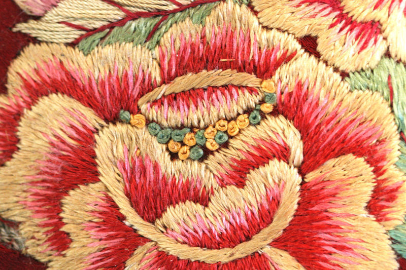Deluxe Pair of Finely Embroidered 19th Century Korean Pillow Ends