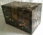 Rare 19th Century Black Lacquered Box w/Ten Symbols of Long Life